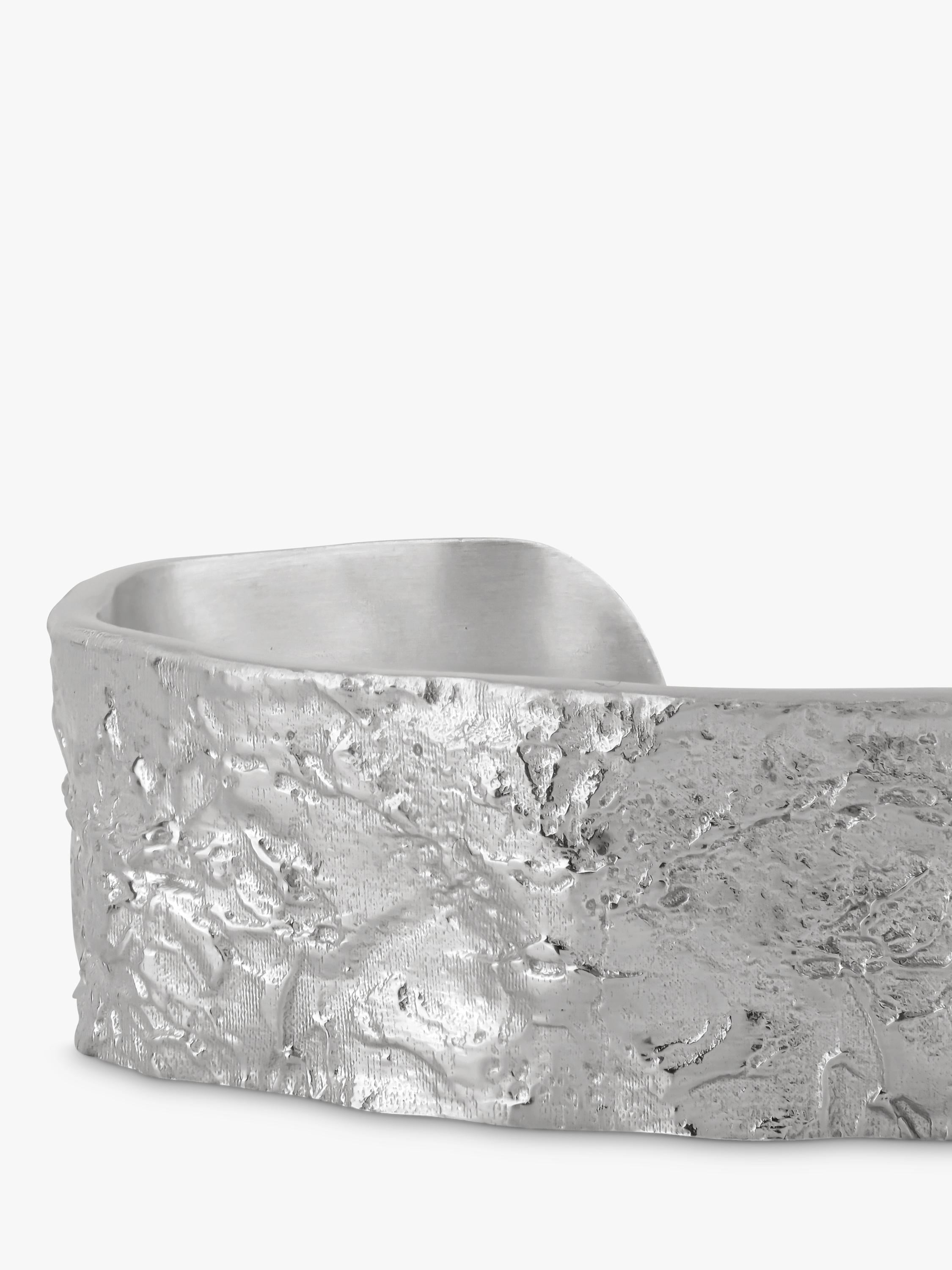 TUTTI flat textured silver bangle (British brand)