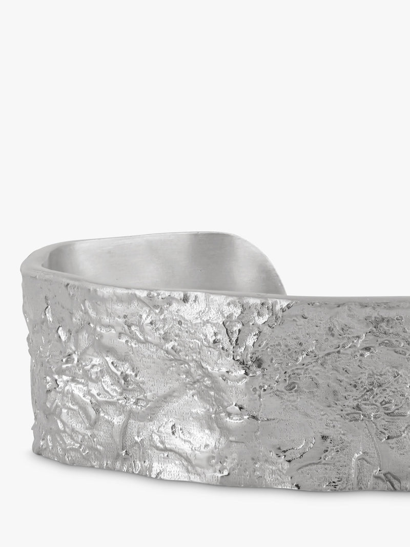 TUTTI flat textured silver bangle (British brand)