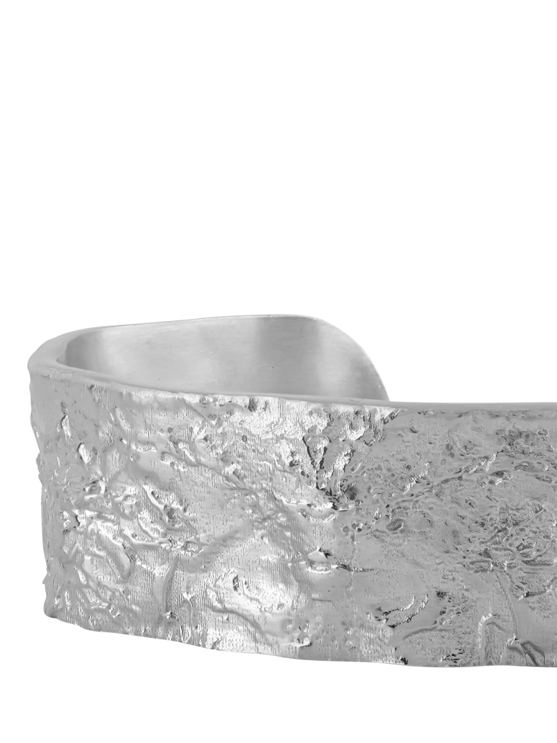 TUTTI flat textured silver bangle (British brand)