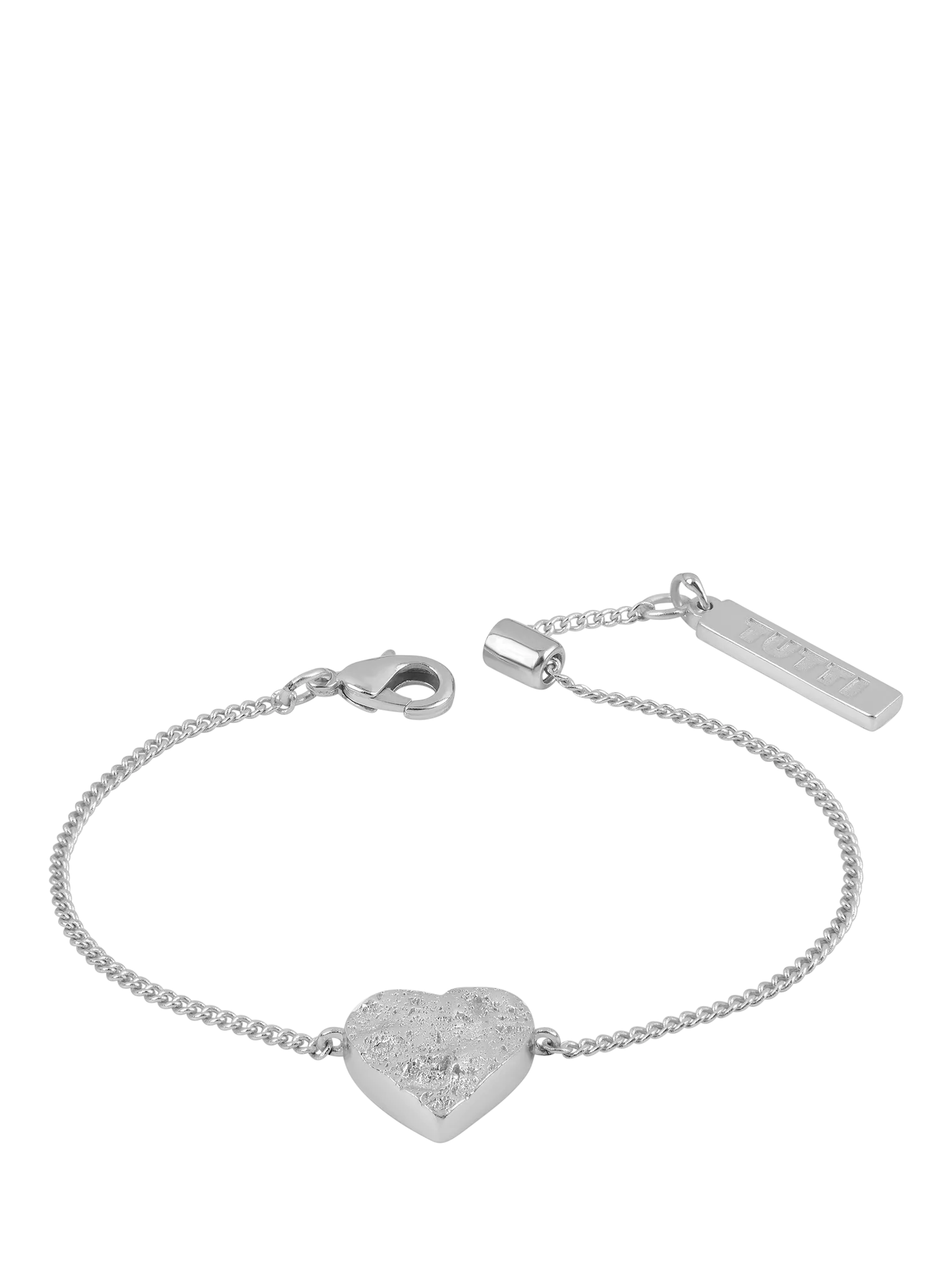 TUTTI heart pendant bracelet in silver with engravable heart (British brand)
