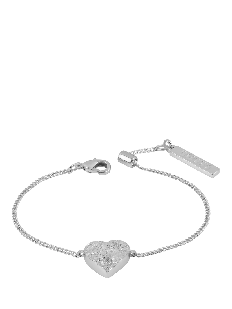 TUTTI heart pendant bracelet in silver with engravable heart (British brand)