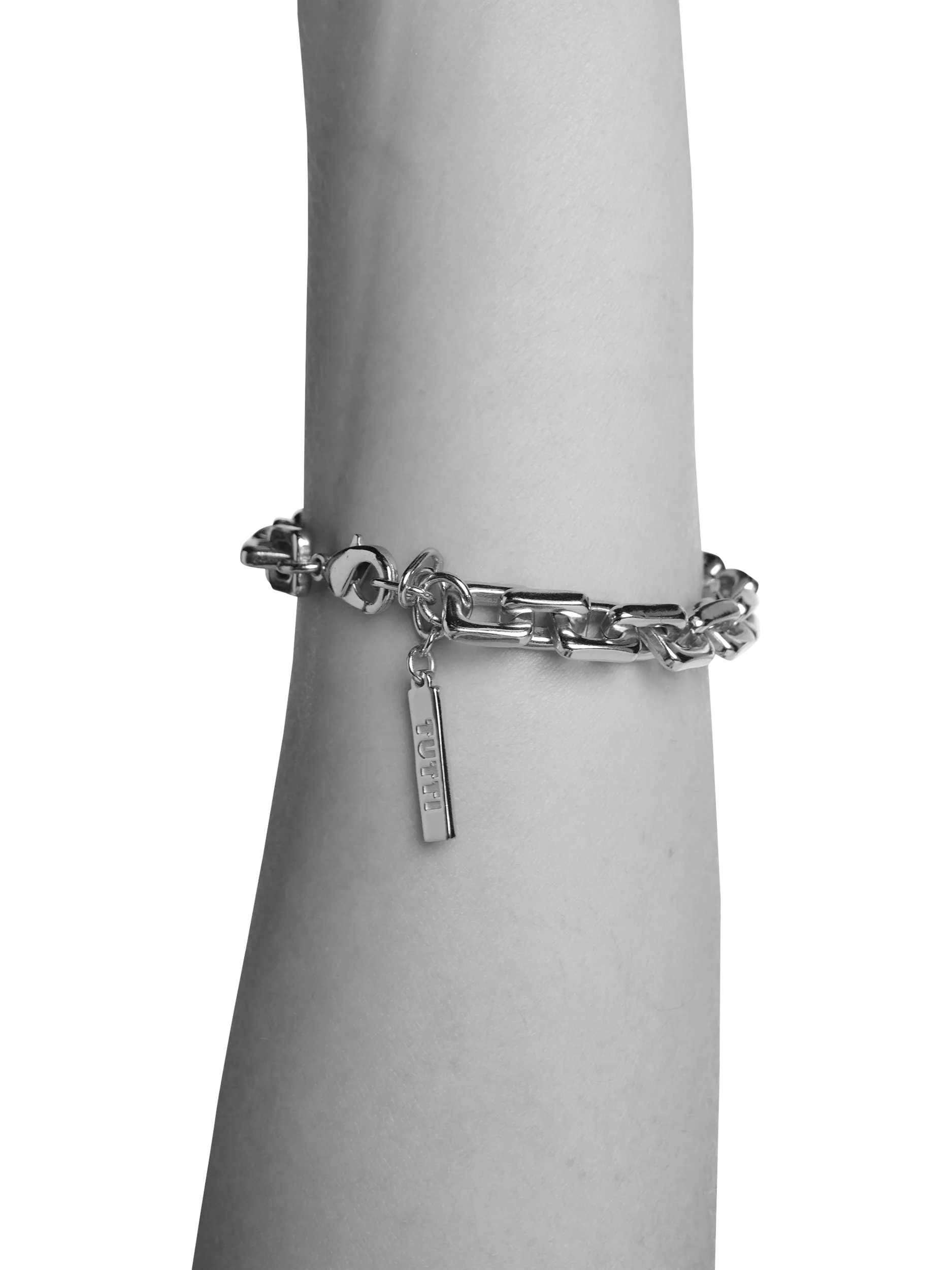 TUTTI silver square link chain bracelet adjustable 19-21.5cm, UK version