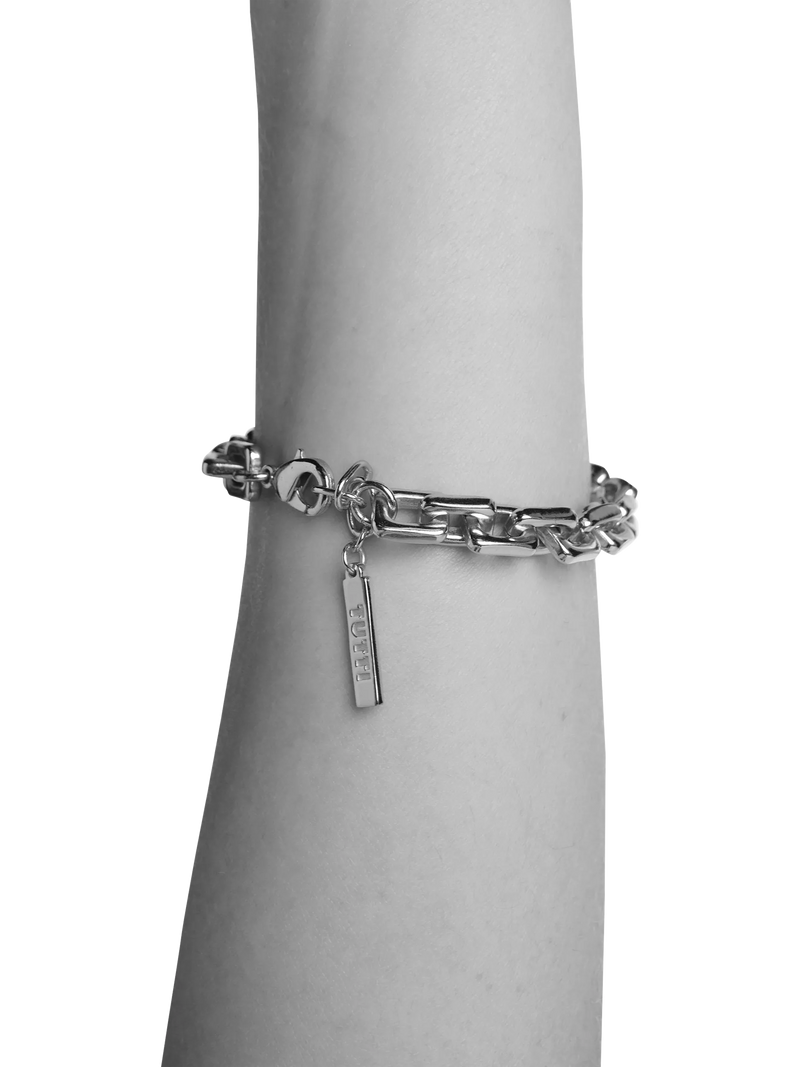 TUTTI silver square link chain bracelet adjustable 19-21.5cm, UK version
