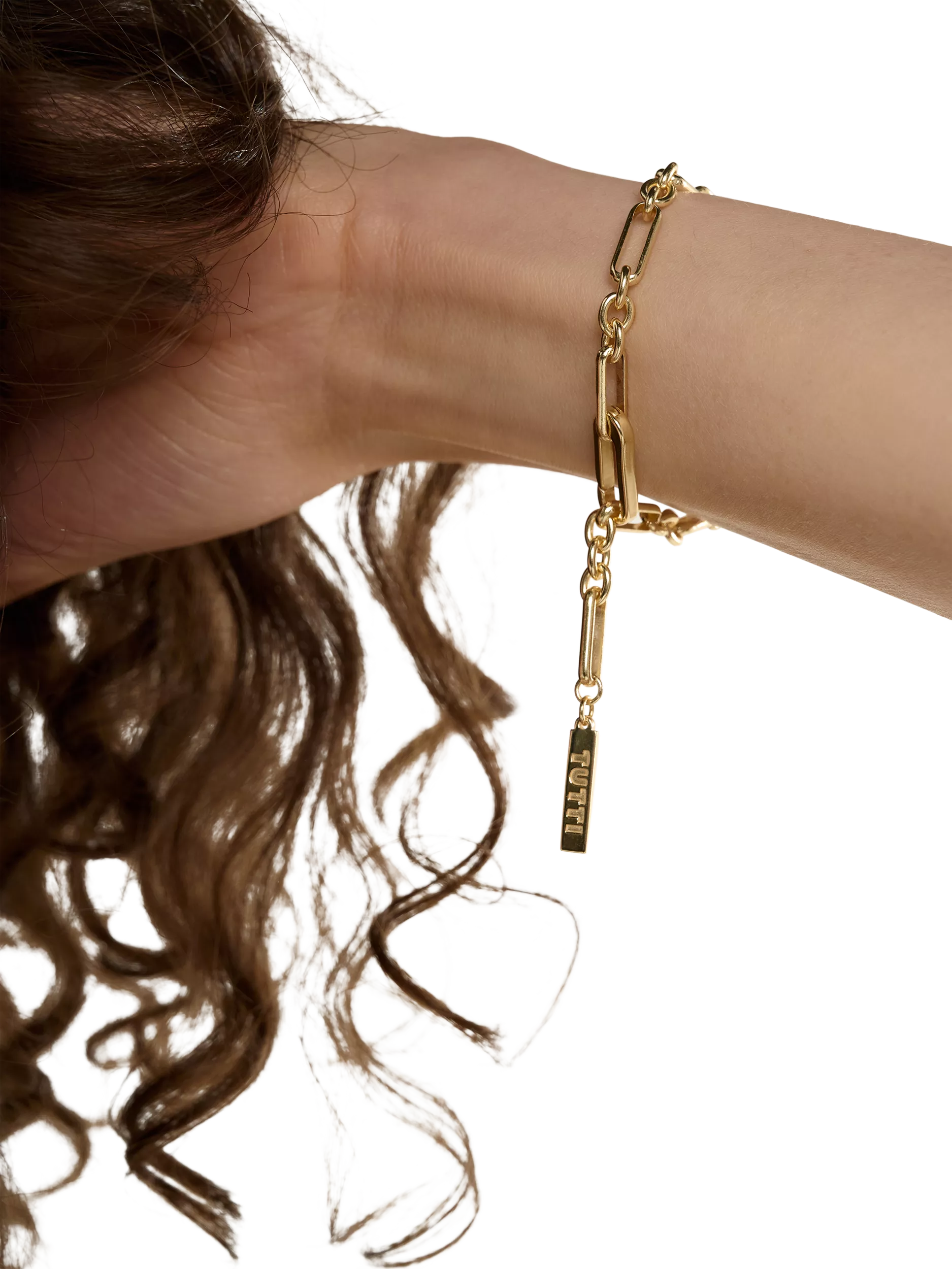 TUTTI Baia chunky link bracelet in gold - British product