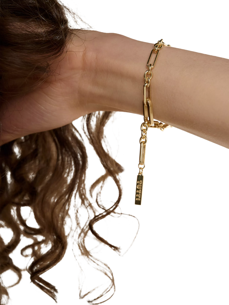 TUTTI Baia chunky link bracelet in gold - British product