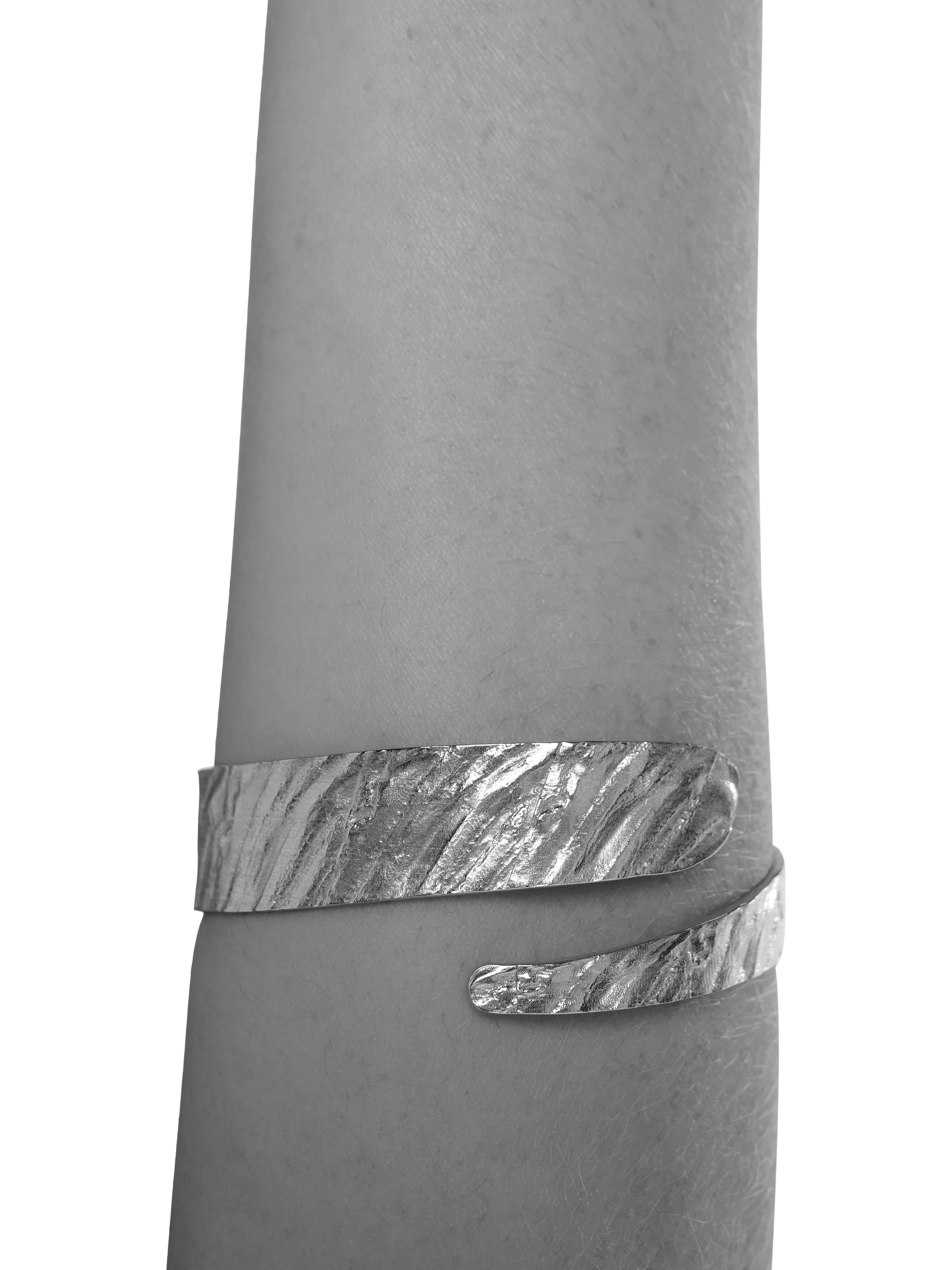 TUTTI textured wrap bangle silver, UK version