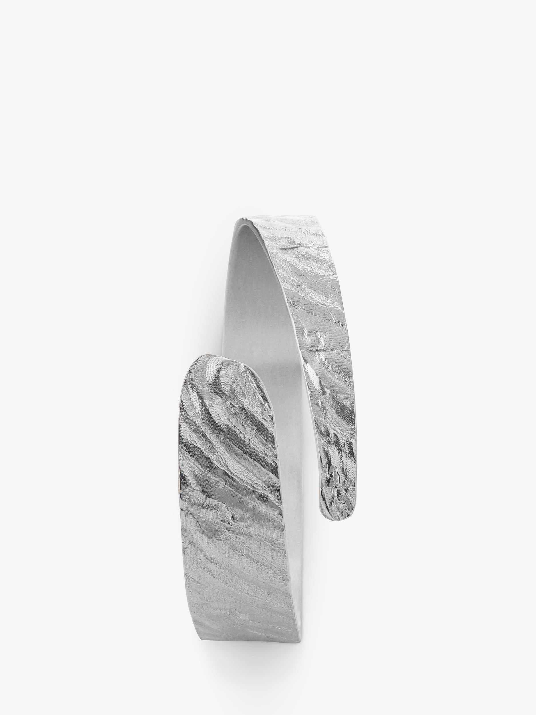 TUTTI textured wrap bangle silver, UK version