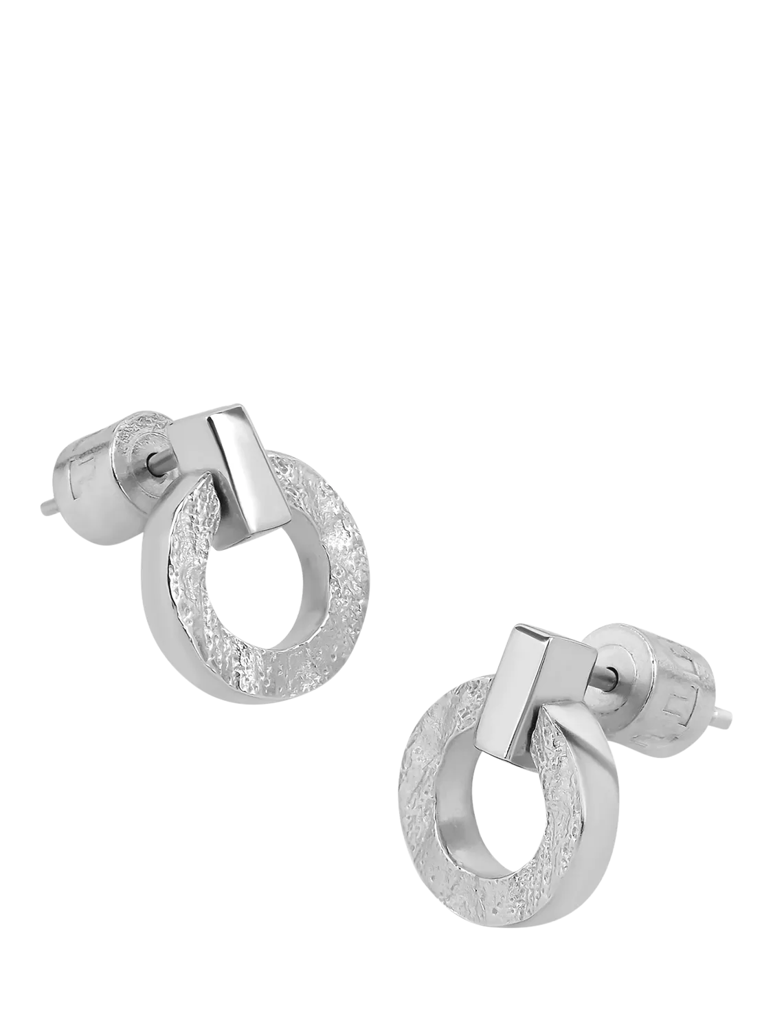 TUTTI open drop stud earrings silver 1.3cm - British product