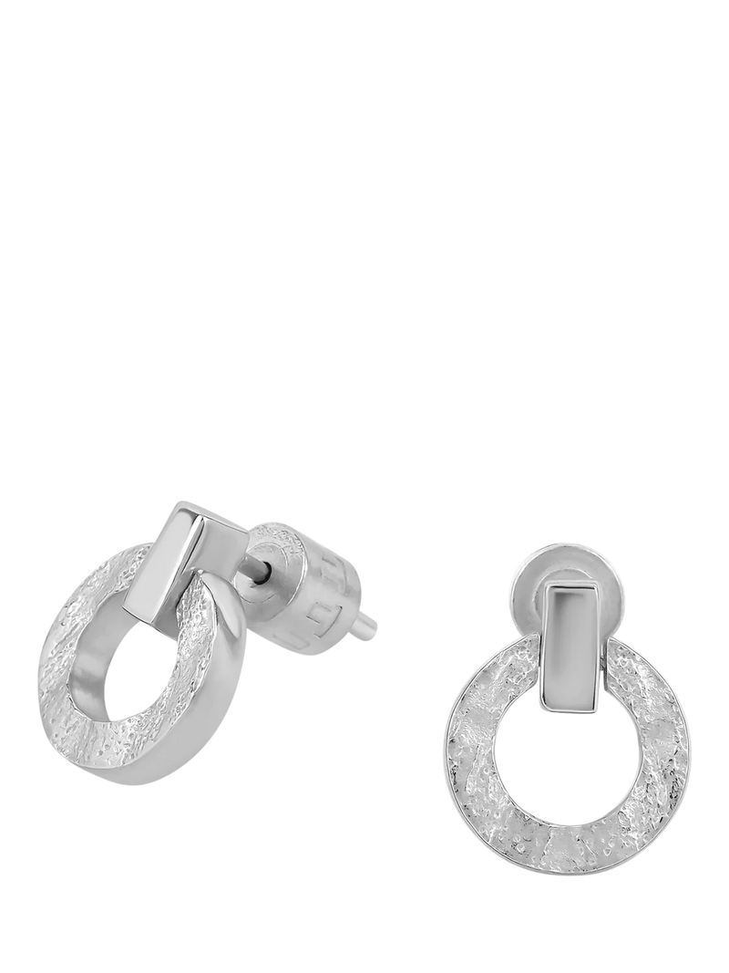 TUTTI open drop stud earrings silver 1.3cm - British product
