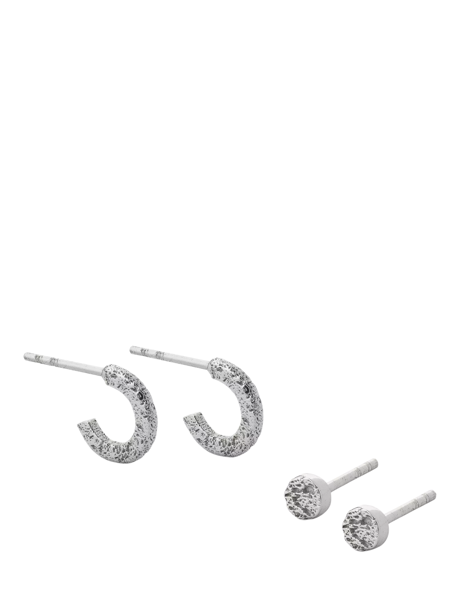 TUTTI textured silver earrings set of 2 (British brand)
