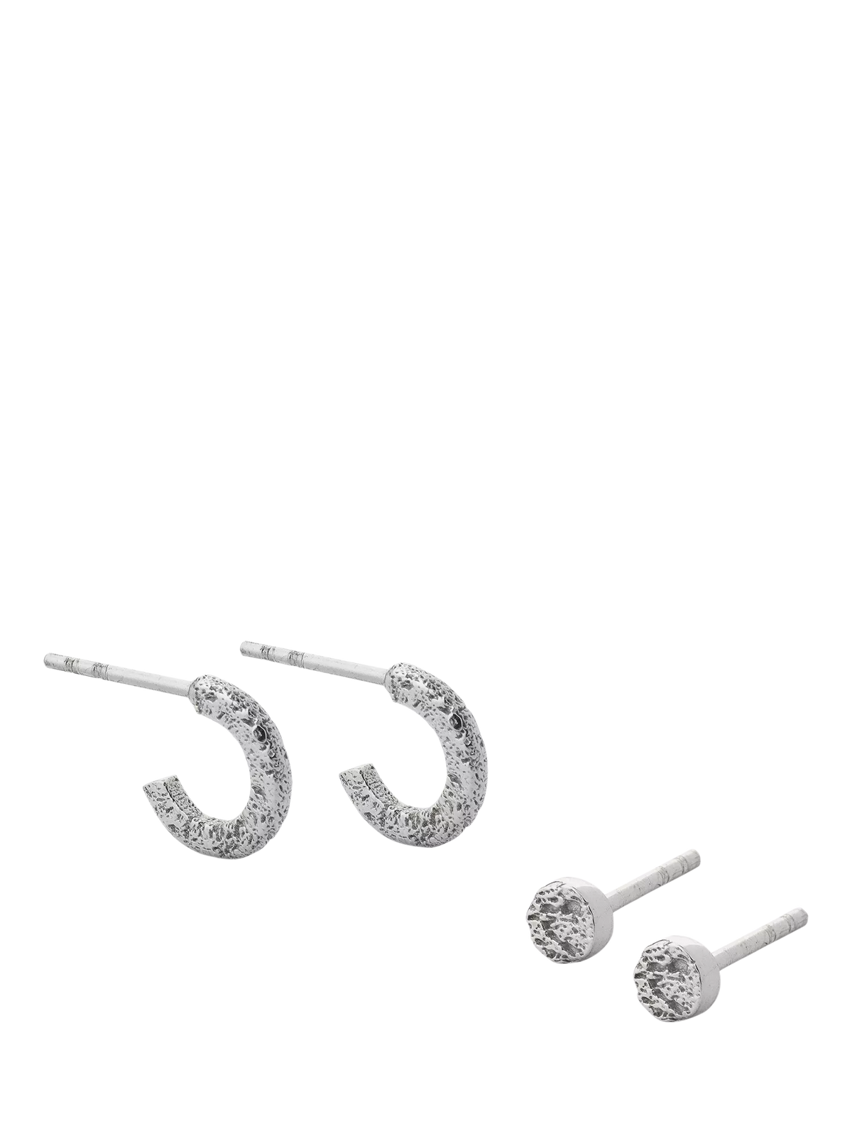 TUTTI textured silver earrings set of 2 (British brand)