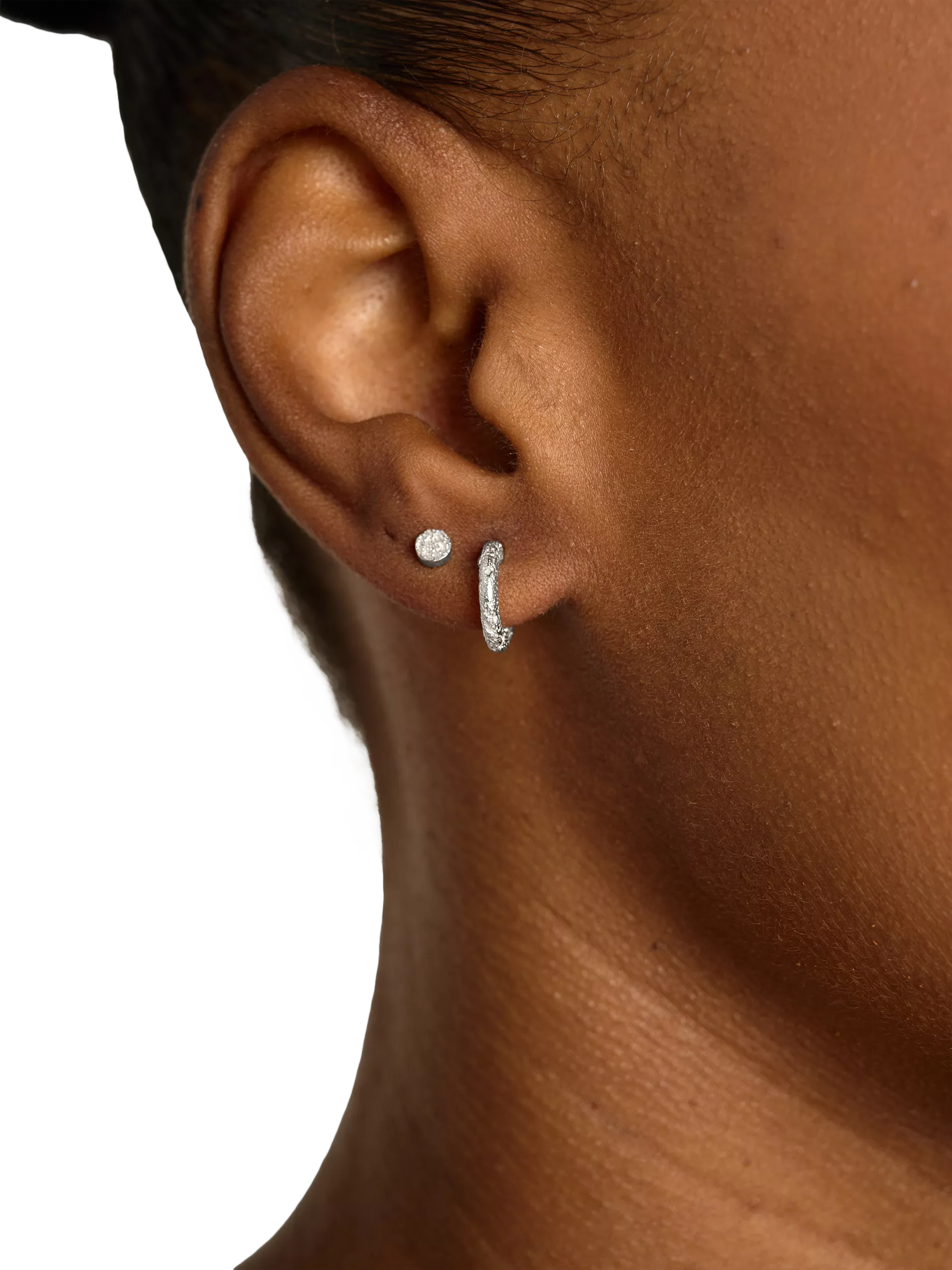 TUTTI textured silver earrings set of 2 (British brand)