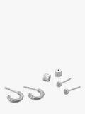 TUTTI textured silver earrings set of 2 (British brand)