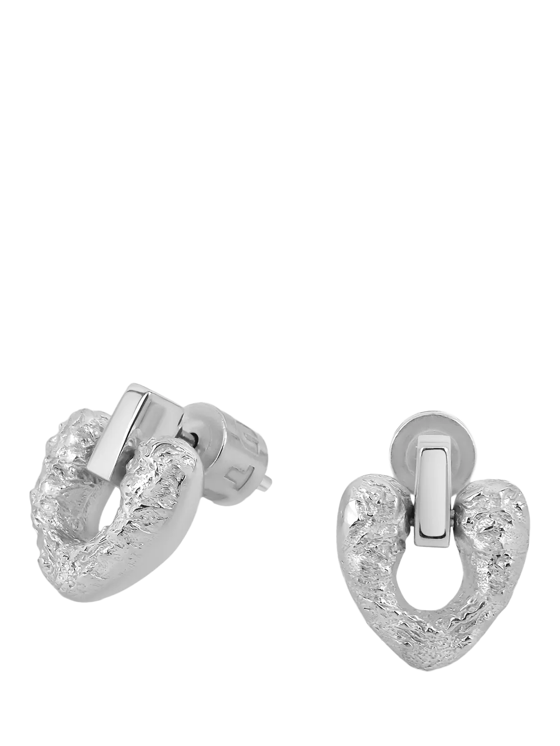 TUTTI Amity Heart Drop Stud Earrings, Silver