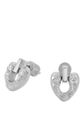 TUTTI Amity Heart Drop Stud Earrings, Silver