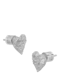 TUTTI Revere textured heart stud earrings silver - British product