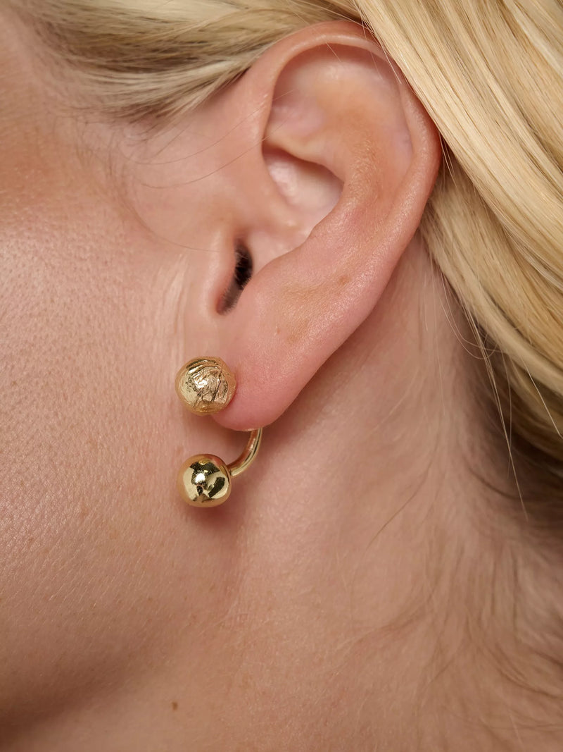 TUTTI Tideform detachable drop stud earrings gold - British product