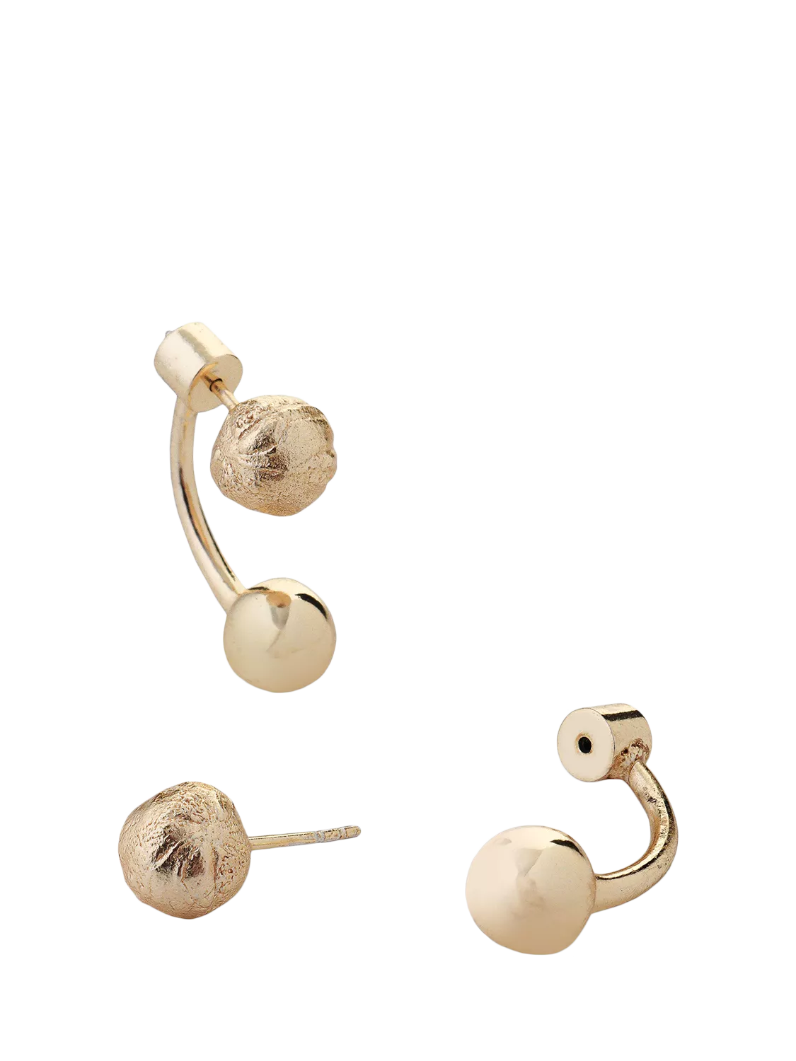 TUTTI Tideform detachable drop stud earrings gold - British product