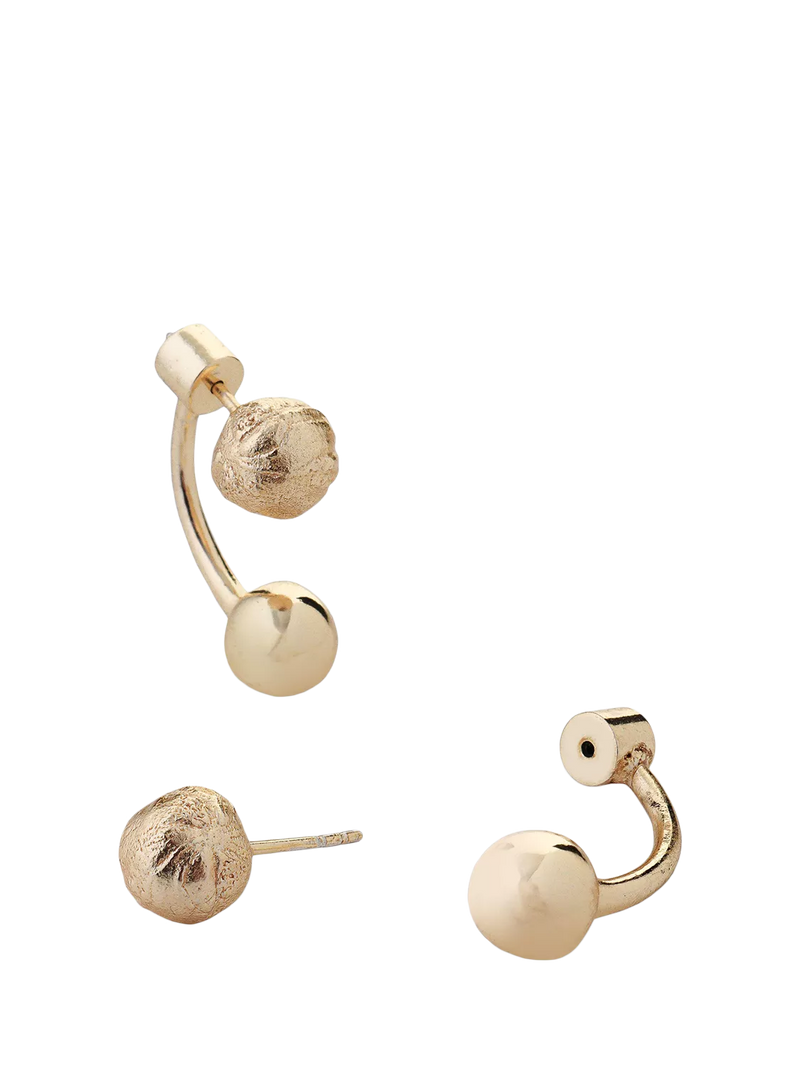 TUTTI Tideform detachable drop stud earrings gold - British product