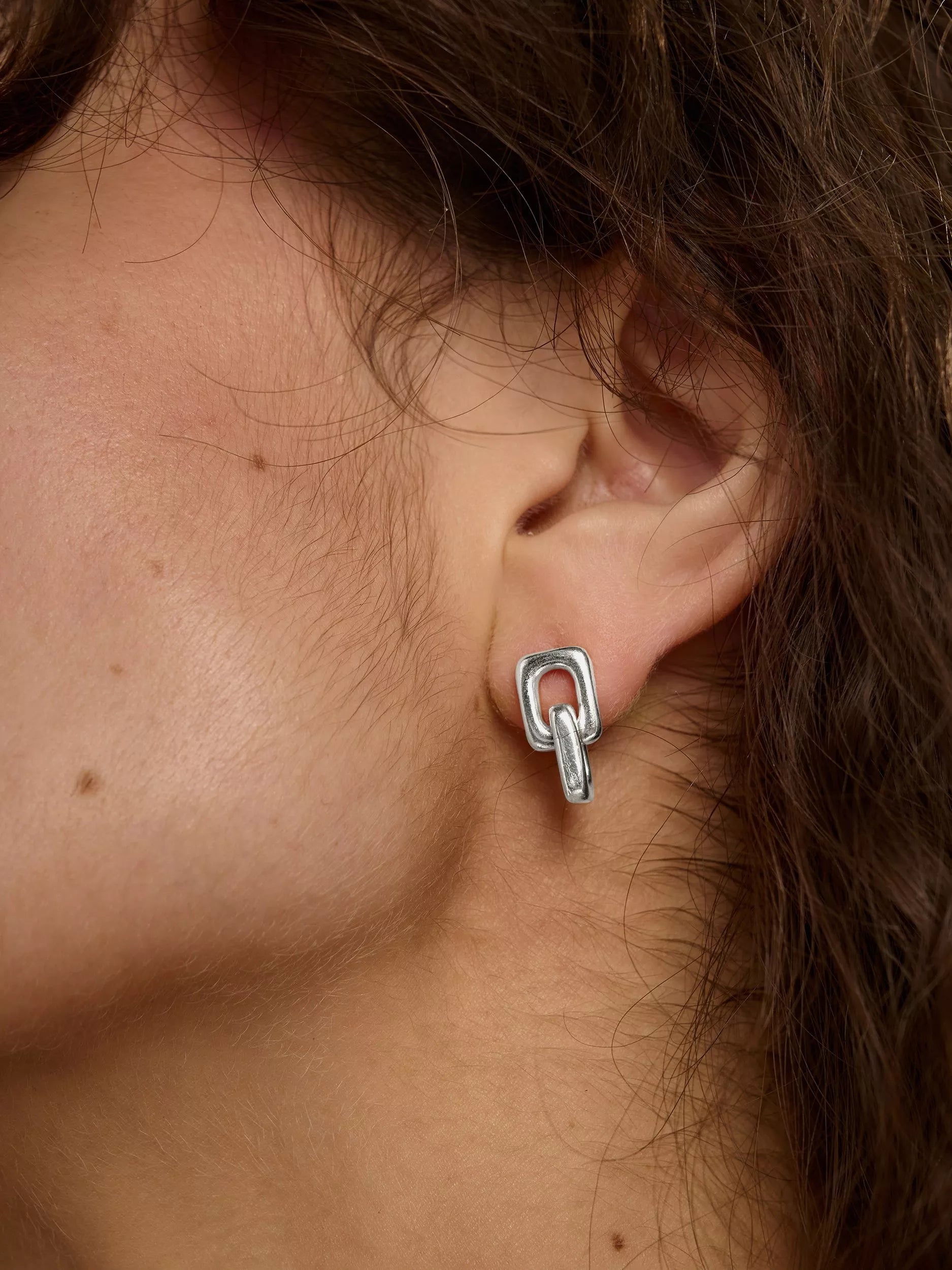 TUTTI double drop earrings in silver (British brand)