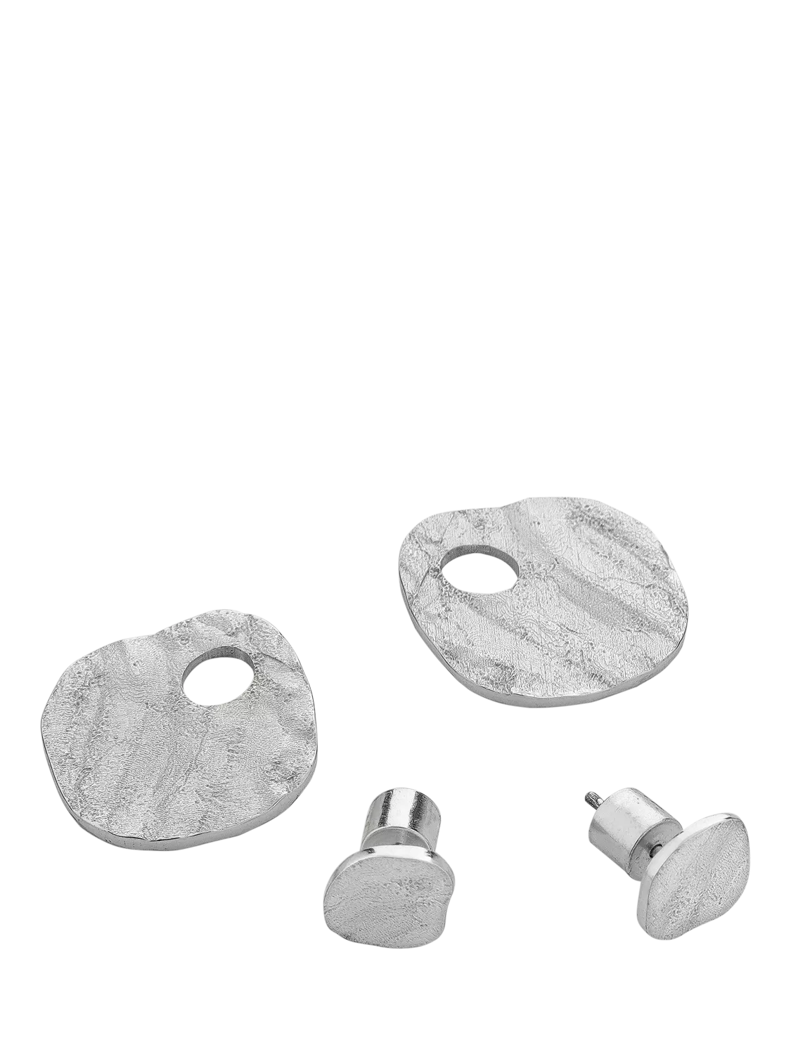 TUTTI Riva double disc stud earrings silver (British brand)