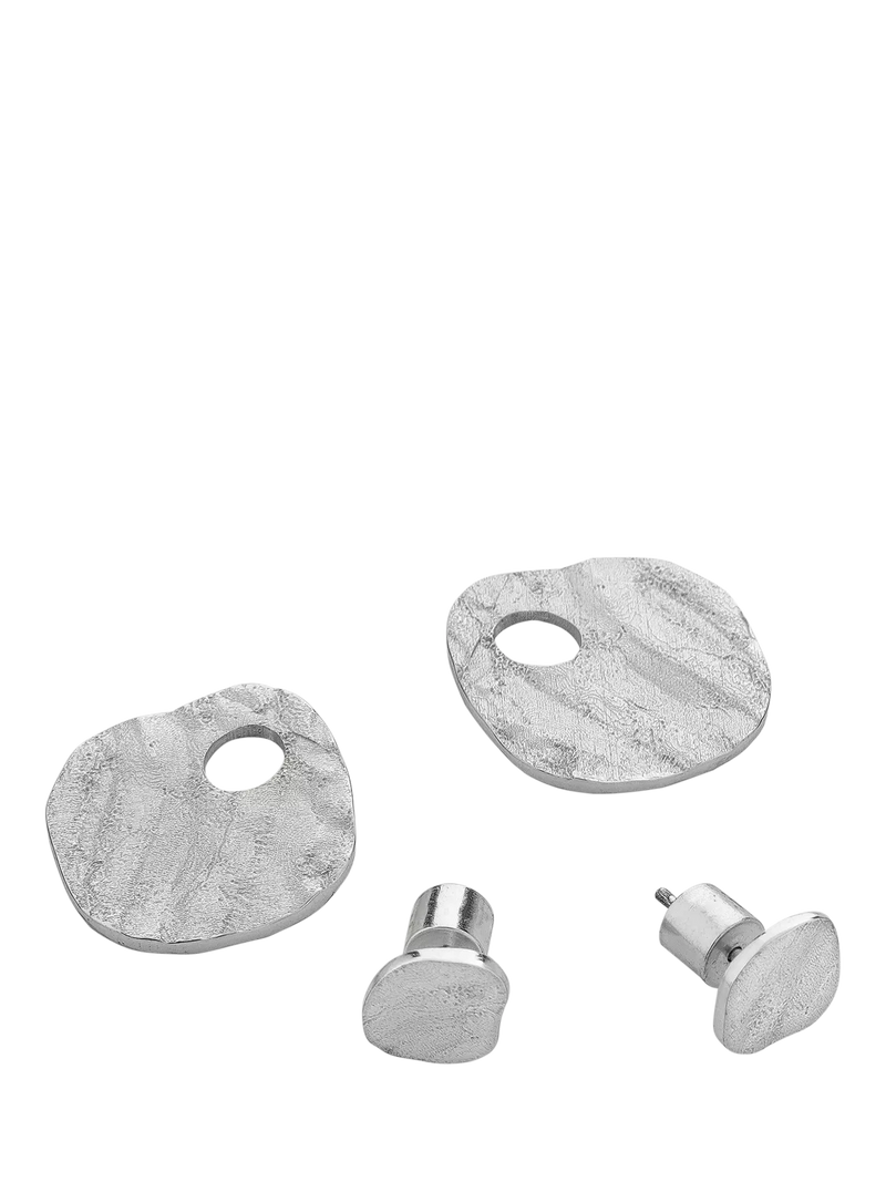TUTTI Riva double disc stud earrings silver (British brand)