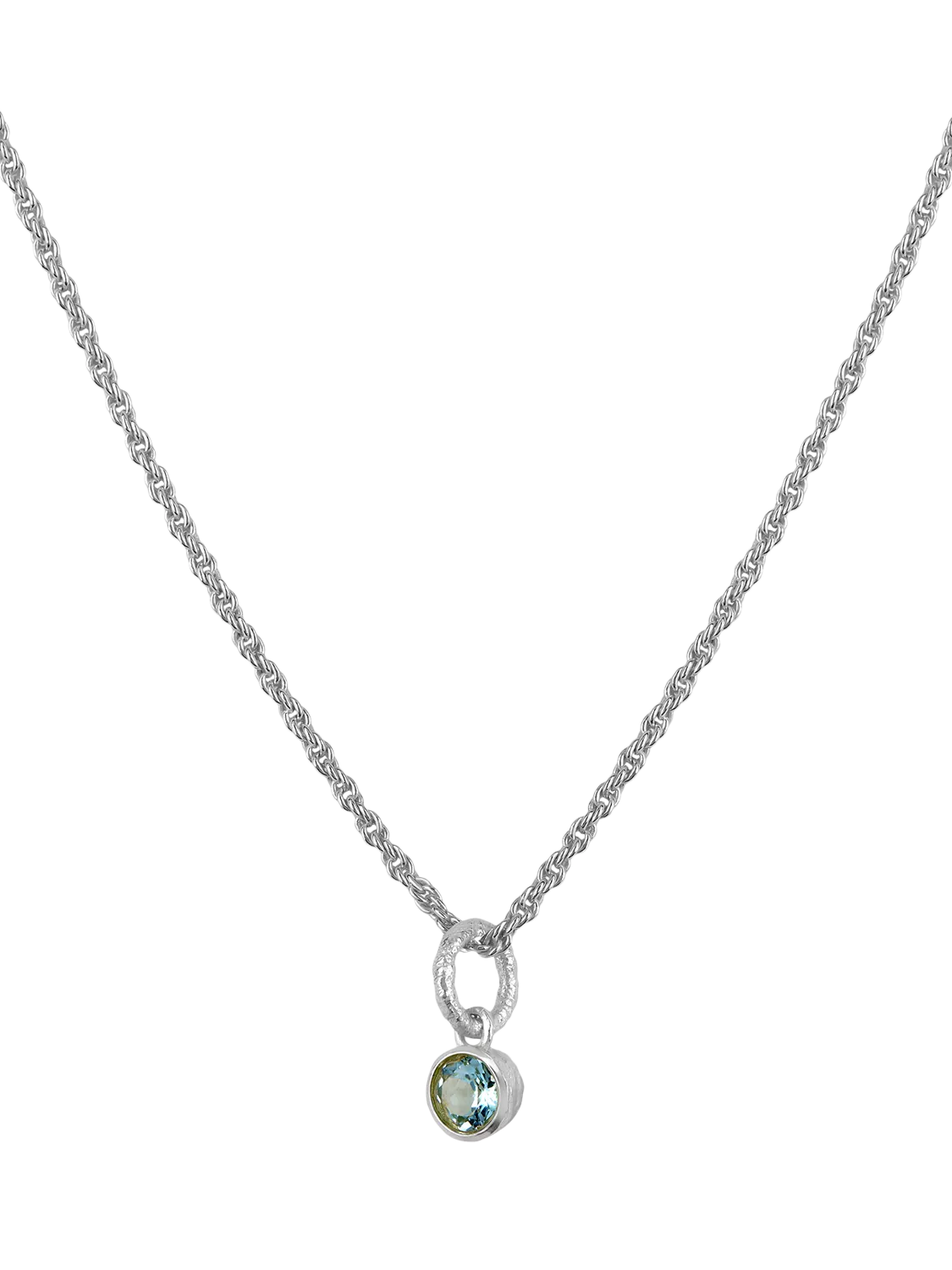 Tutti Birthstone Necklace Silver Pendant, 45cm