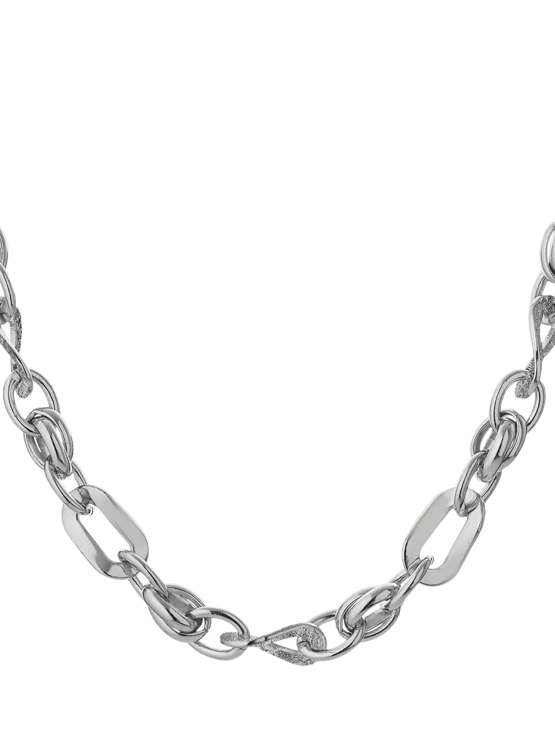 TUTTI chunky wave chain necklace silver (British brand)