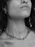 TUTTI chunky wave chain necklace silver (British brand)