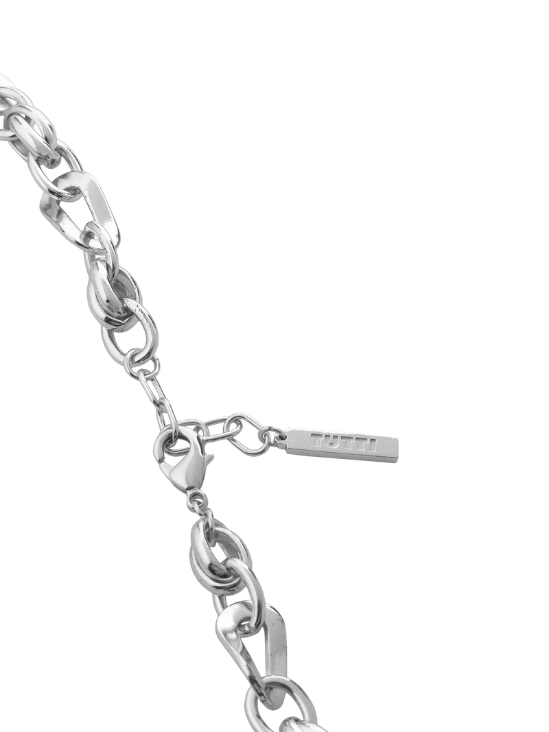 TUTTI chunky wave chain necklace silver (British brand)