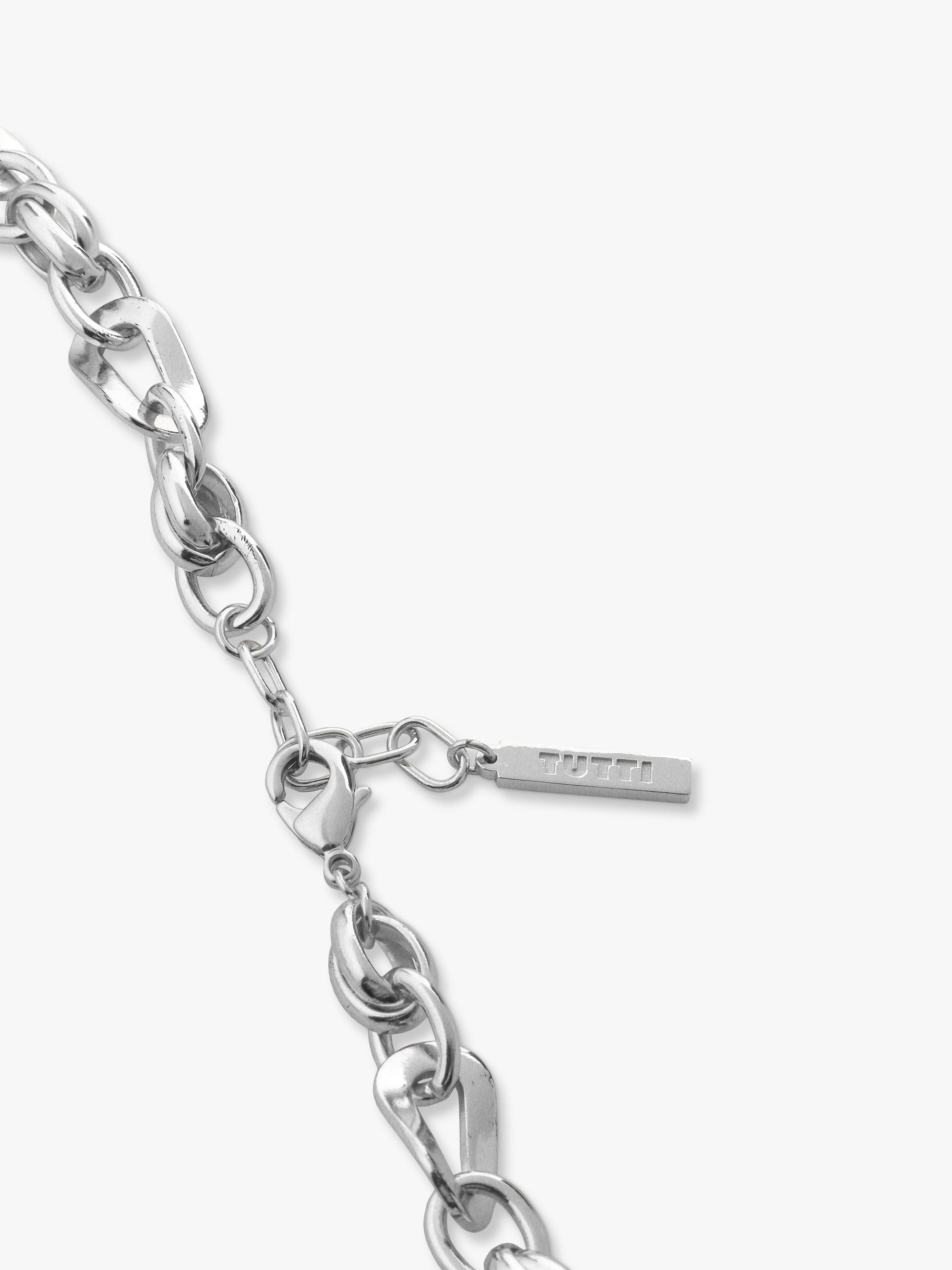 TUTTI chunky wave chain necklace silver (British brand)