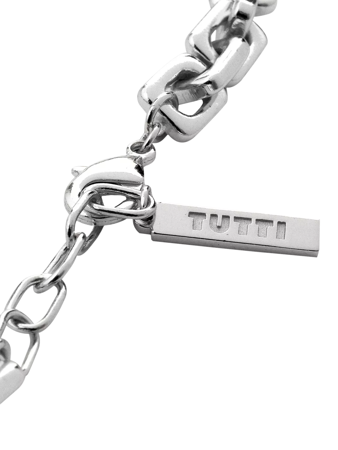 TUTTI chunky square link chain necklace 45cm (British brand)