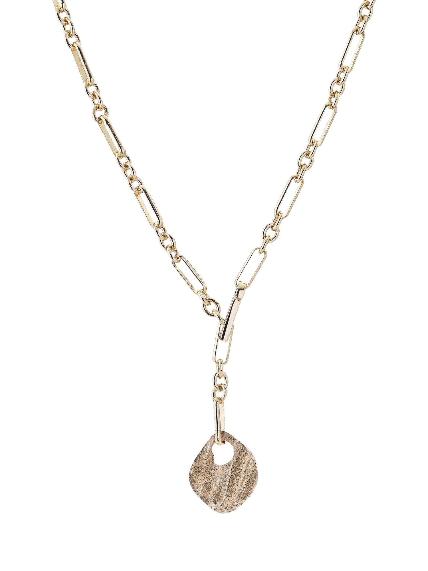 TUTTI Baia lariat disc pendant necklace gold 70cm (British brand)