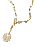 TUTTI Baia lariat disc pendant necklace gold 70cm (British brand)