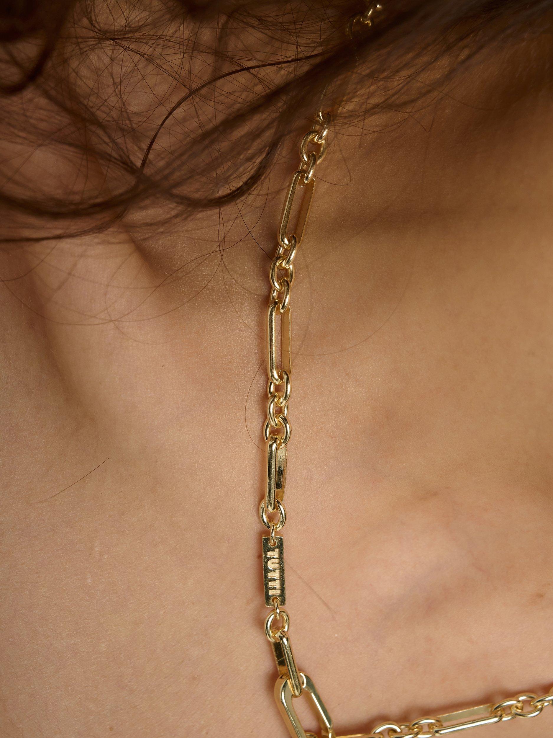 TUTTI Baia lariat disc pendant necklace gold 70cm (British brand)