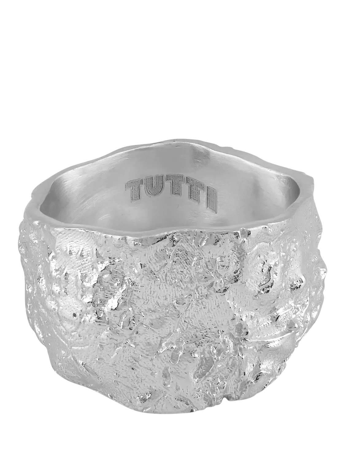 TUTTI Revere textured silver ring UK size P 1/2 - British product