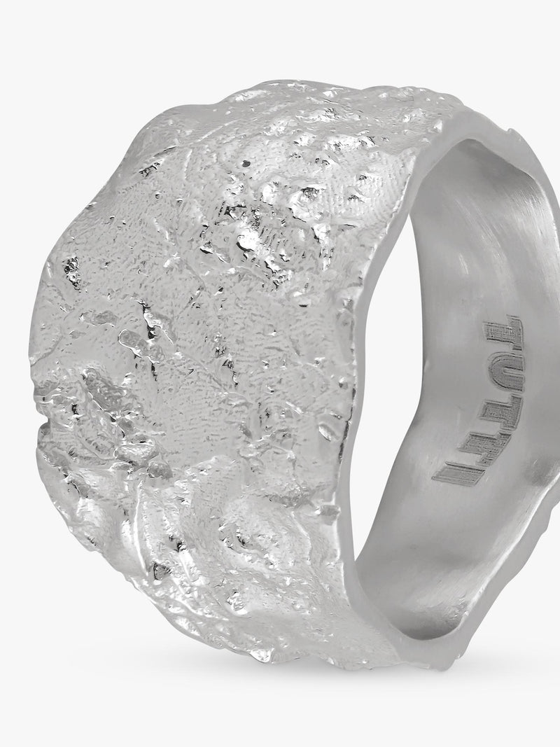 TUTTI Revere textured silver ring UK size P 1/2 - British product