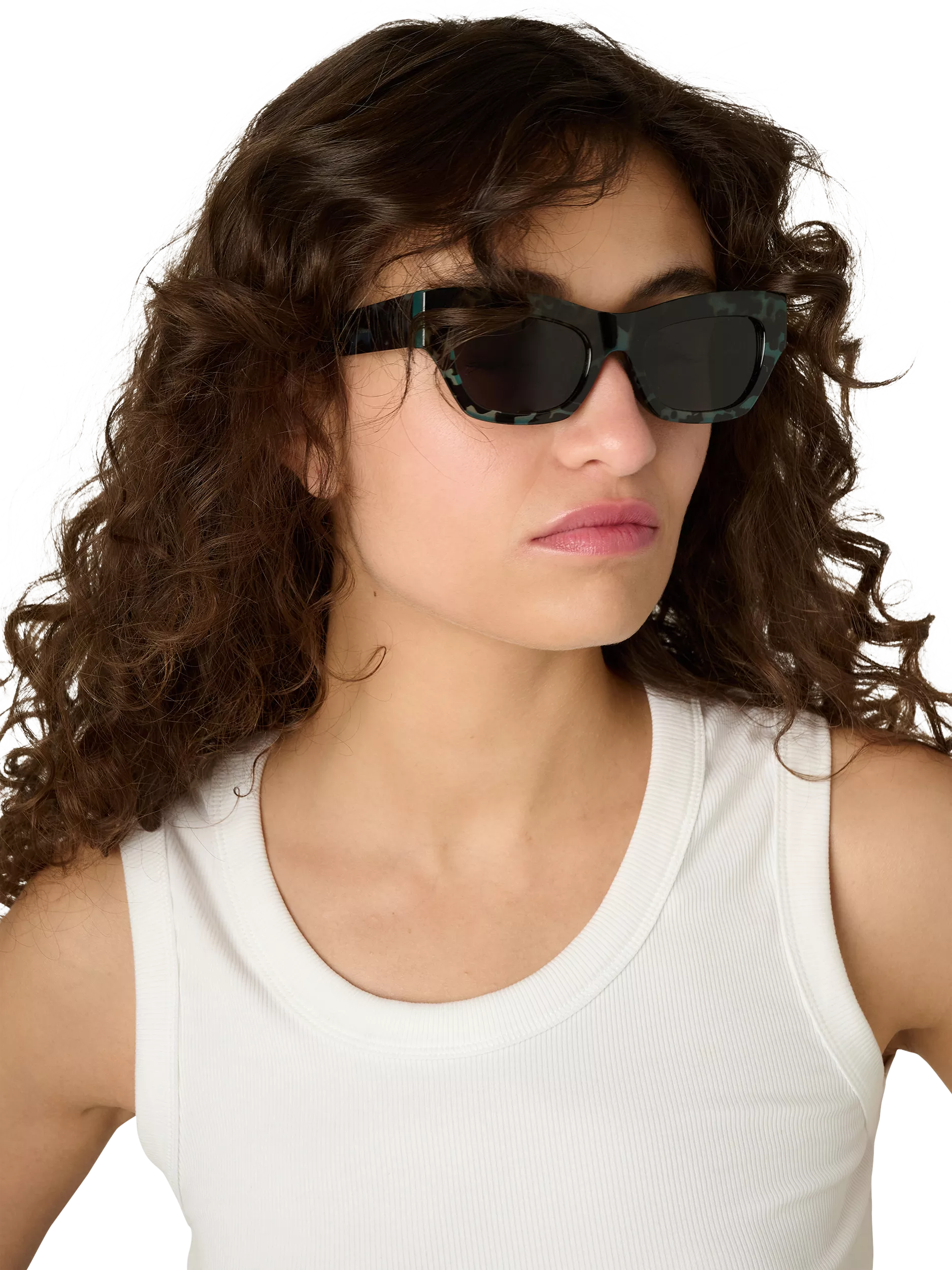 TUTTI cat eye sunglasses green leopard print - British product