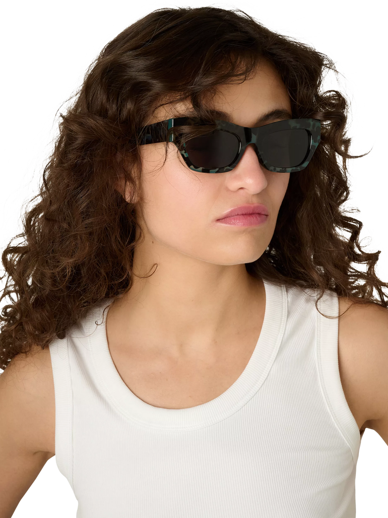 TUTTI cat eye sunglasses green leopard print - British product