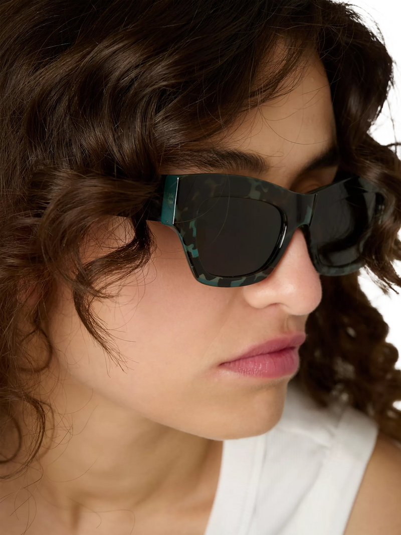 TUTTI cat eye sunglasses green leopard print - British product