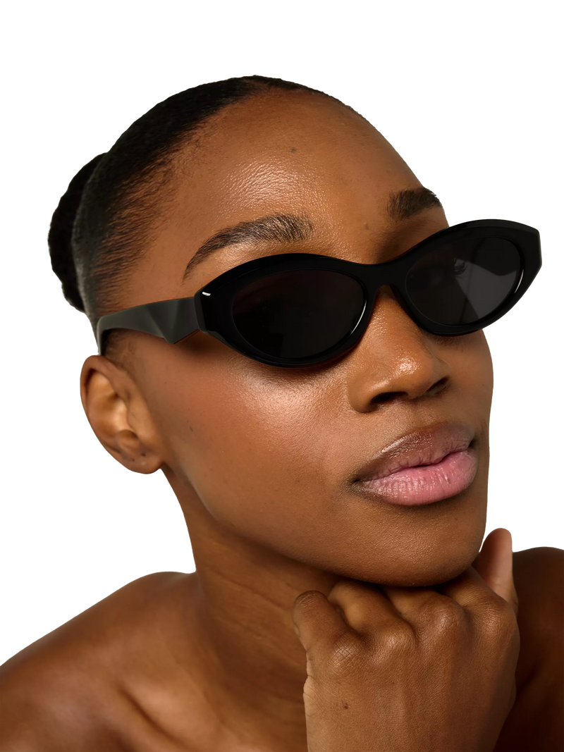 TUTTI SG58 Arc Oval Sunglasses Black acetate frames, imported from the UK