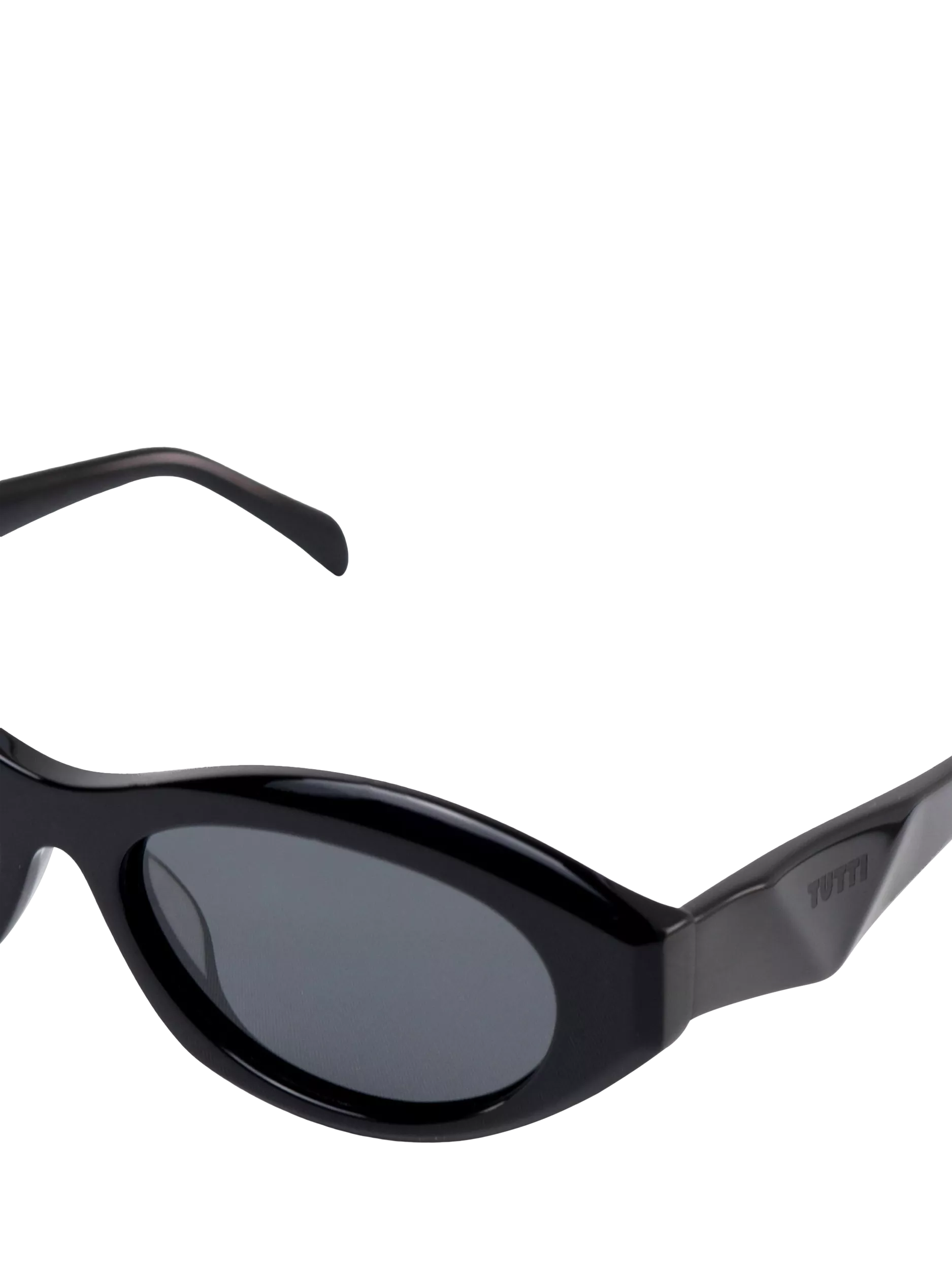 TUTTI SG58 Arc Oval Sunglasses Black acetate frames, imported from the UK
