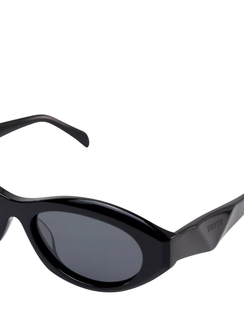 TUTTI SG58 Arc Oval Sunglasses Black acetate frames, imported from the UK