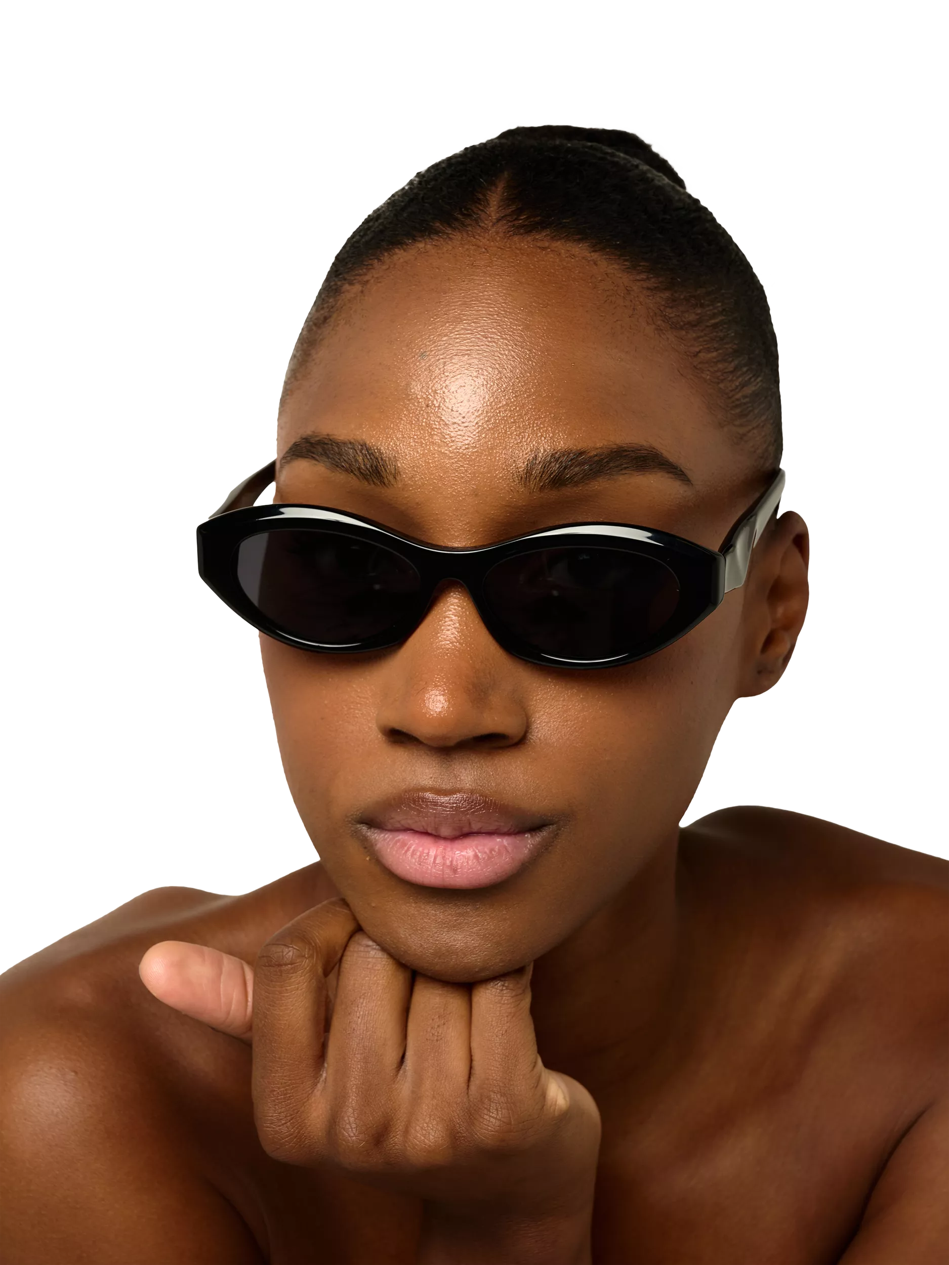 TUTTI SG58 Arc Oval Sunglasses Black acetate frames, imported from the UK