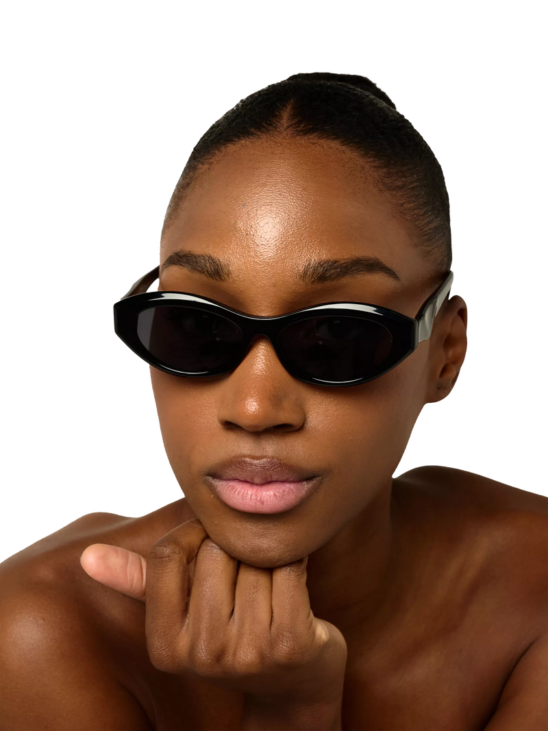 TUTTI SG58 Arc Oval Sunglasses Black acetate frames, imported from the UK