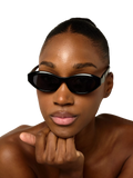 TUTTI SG58 Arc Oval Sunglasses Black acetate frames, imported from the UK