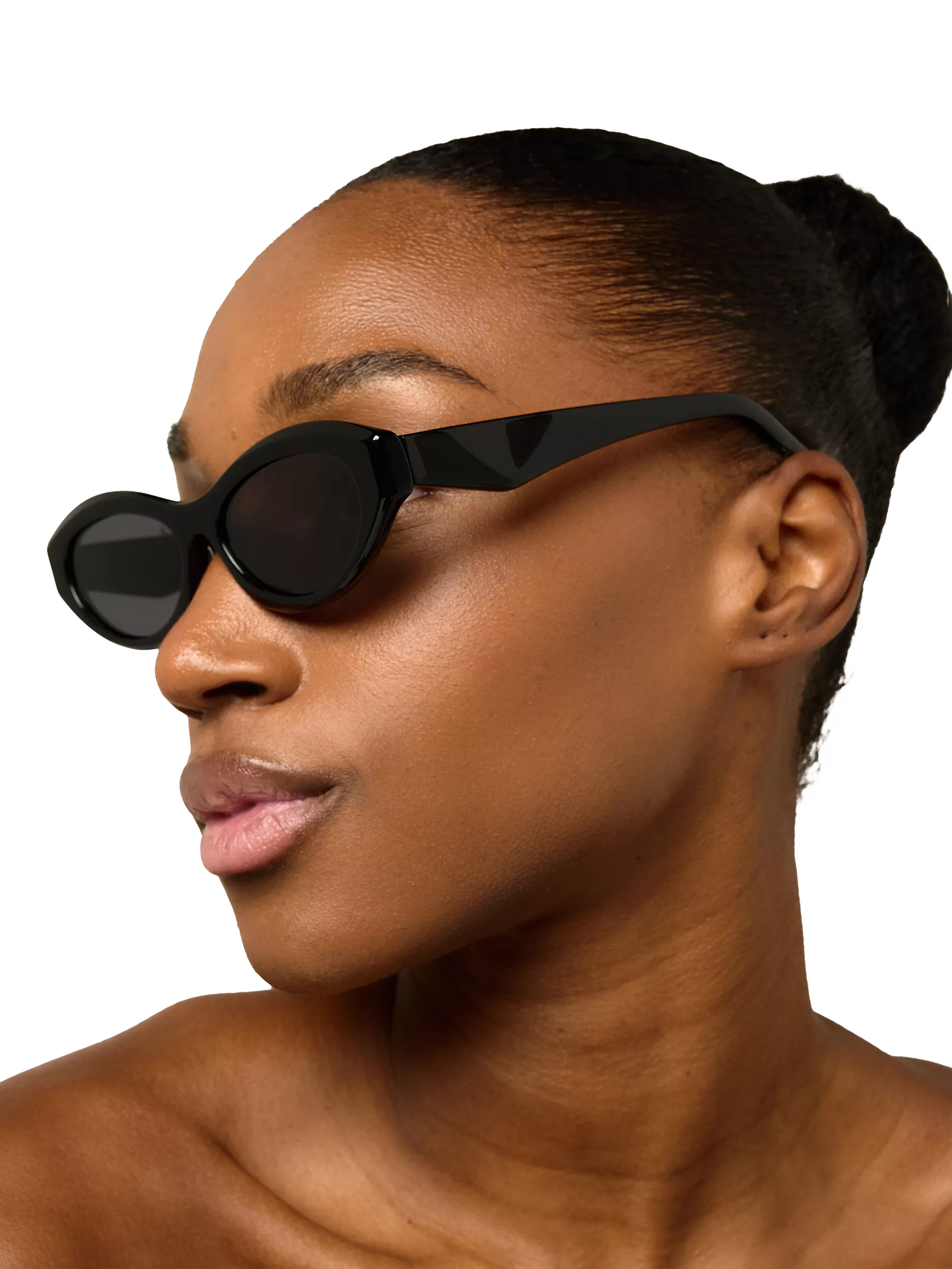 TUTTI SG58 Arc Oval Sunglasses Black acetate frames, imported from the UK