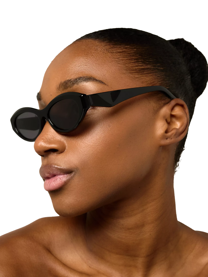 TUTTI SG58 Arc Oval Sunglasses Black acetate frames, imported from the UK