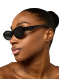 TUTTI SG58 Arc Oval Sunglasses Black acetate frames, imported from the UK