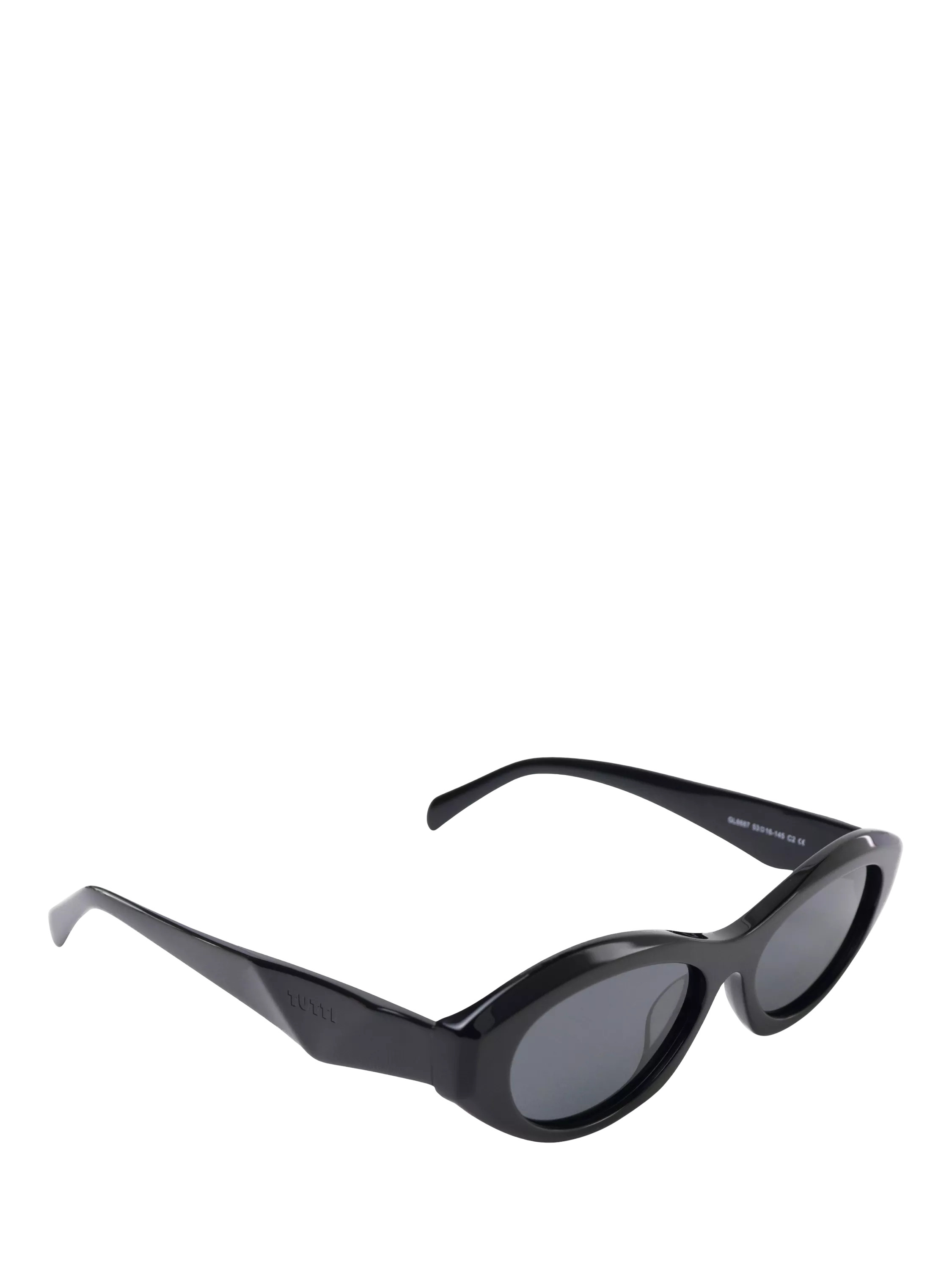 TUTTI SG58 Arc Oval Sunglasses Black acetate frames, imported from the UK